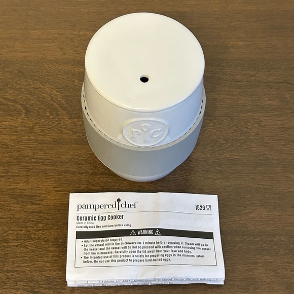 NEW PAMPERED CHEF MICROWAVE CERAMIC EGG OATMEAL COOKER #1529 - Picture 2 of 7